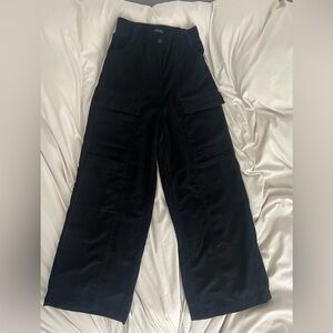 Small Corduroy Black Cargo Pants